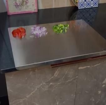 Stainless Steel Chopping Board | Non-Porous, Hygienic & Built-in Groove!
