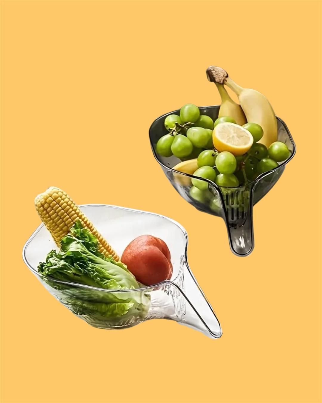 Drain Basket Funnel with Spout Wash Vegetables, Fruits, Pasta, and Many More...
