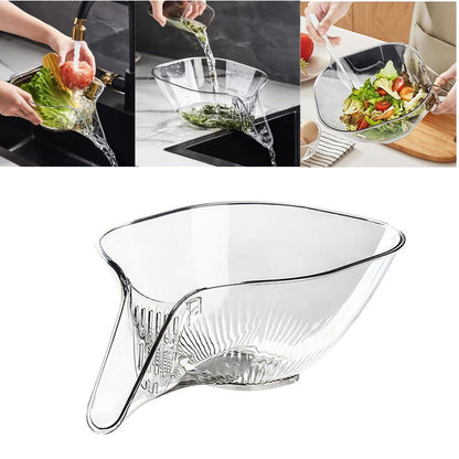 Drain Basket Funnel with Spout Wash Vegetables, Fruits, Pasta, and Many More...