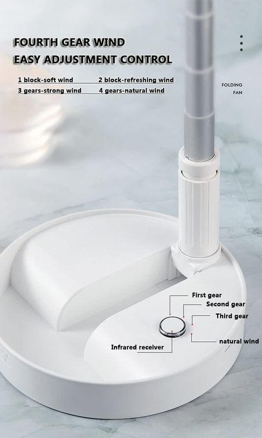 Portable Air Cooling Fan | Cordless & Rechargeable | 180˚ Foldable | 3 Wind Speeds | Ultra Quiet & Lightweight