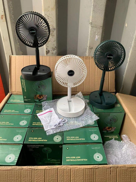 Portable Air Cooling Fan | Cordless & Rechargeable | 180˚ Foldable | 3 Wind Speeds | Ultra Quiet & Lightweight