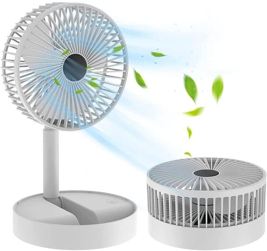 Portable Air Cooling Fan | Cordless & Rechargeable | 180˚ Foldable | 3 Wind Speeds | Ultra Quiet & Lightweight