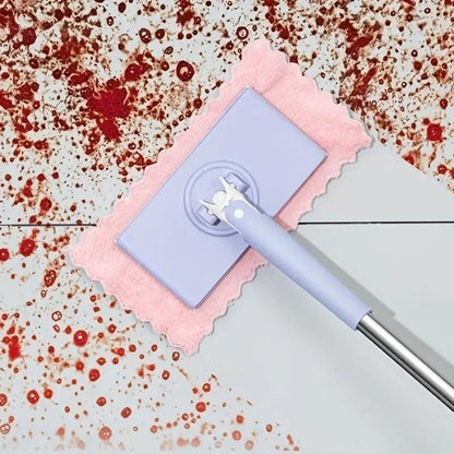 Effortless Dust-Free Cleaning Mop | 360° Rotating Floor Mop with Long Handle & Disposable Pad Clip Design