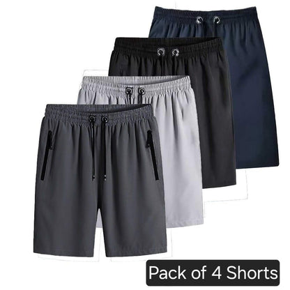 Men's Stretchable Cotton Shorts (Pack of 4)