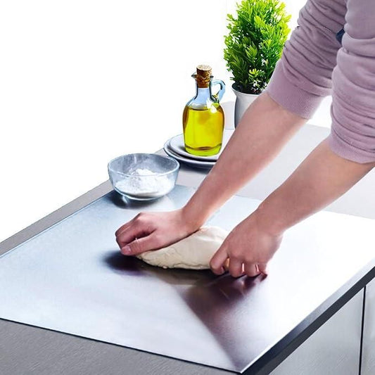Stainless Steel Chopping Board | Non-Porous, Hygienic & Built-in Groove!