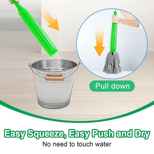 Self-Wringing Water Magic Mop | Just Push, Squeeze & Relax | 360° Adjustable & Reusable | Ideal for All Types of Floors