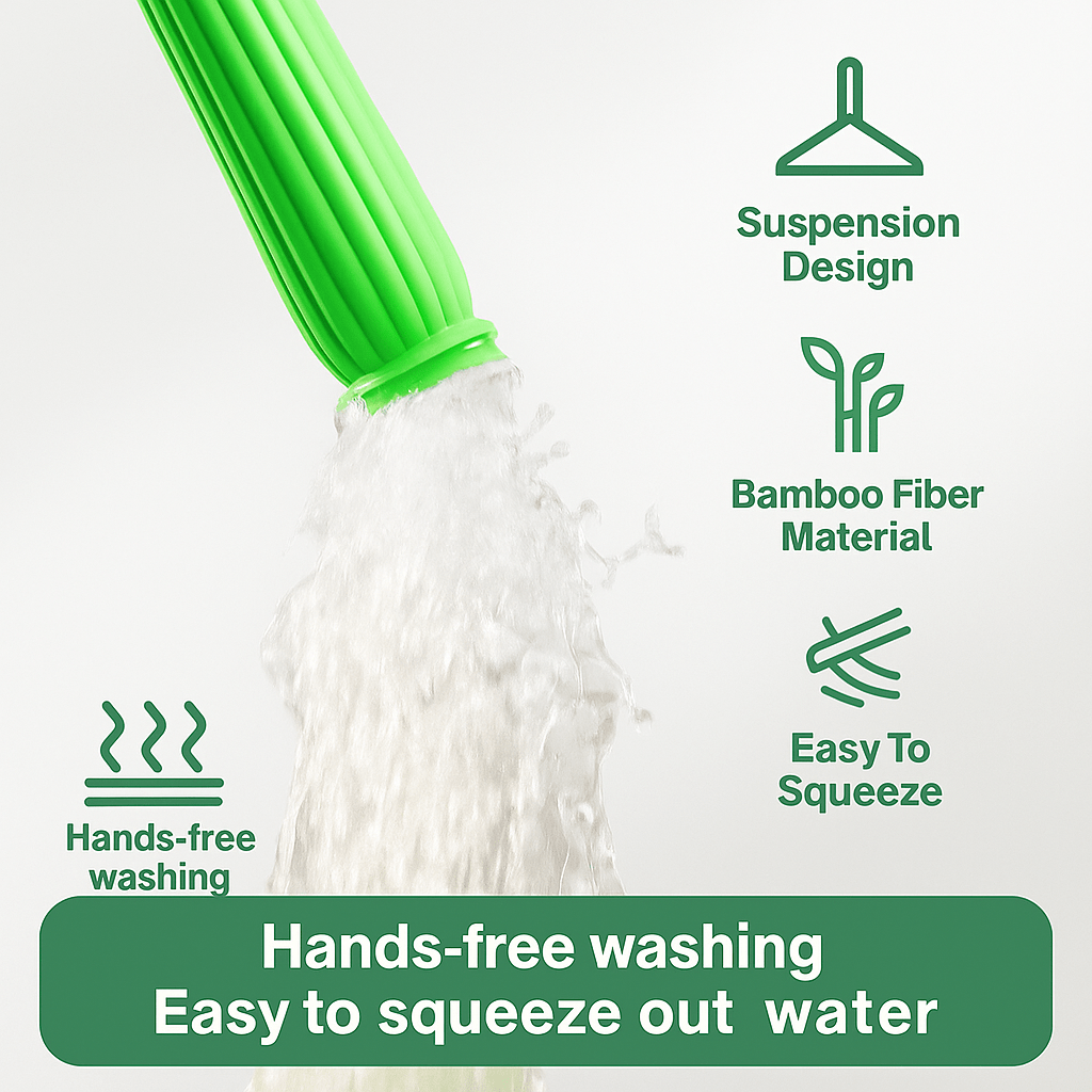 Self-Wringing Water Cleaning Mop | 360° Adjustable | Push, Squeeze & Relax