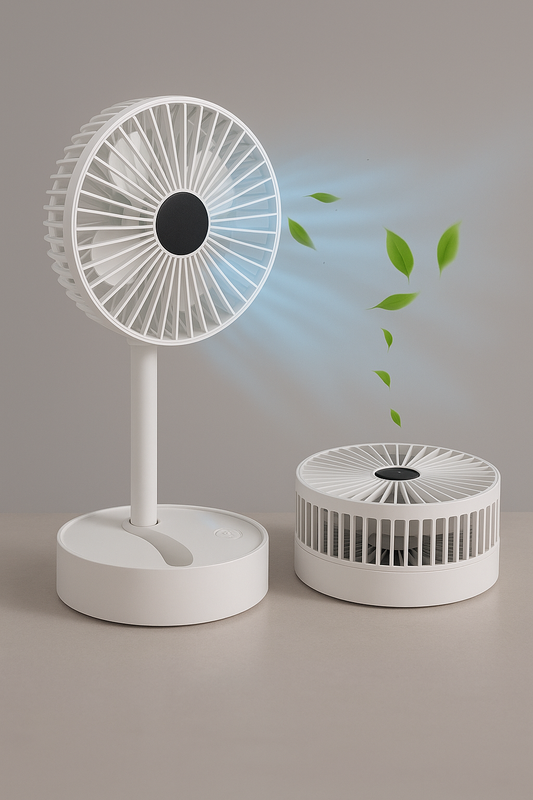 Portable Air Cooling Fan | Cordless & Rechargeable | 180˚ Foldable | 3 Wind Speeds | Ultra Quiet & Lightweight