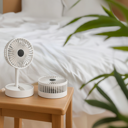 Portable Air Cooling Fan | Cordless & Rechargeable | 180˚ Foldable | 3 Wind Speeds | Ultra Quiet & Lightweight